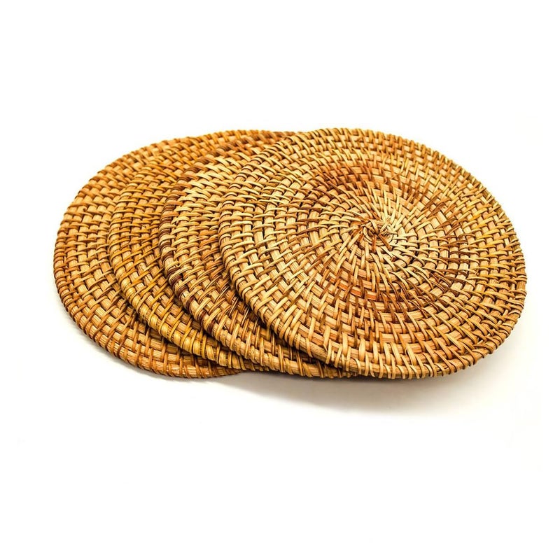 BEEHOMEE Trivets for Hot Dishes - Woven Rattan Trivets Hot Pads for Dinning Table,Kitchen Heat Resistant Straw Dish Coasters Placemats Pot Holder (8.66 Inch) - Image 1